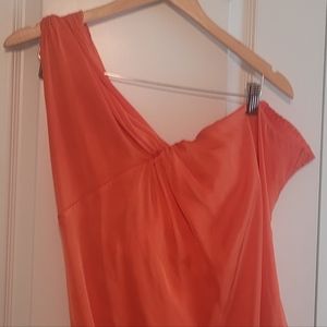 Orange one shoulder blouse